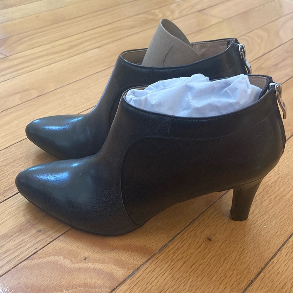 Black Leather Ankle Boots